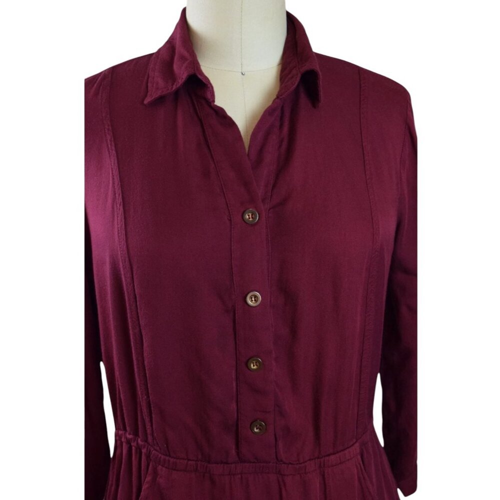 CACHAREL BURGUNDY BUTTON FRONT SHIRT DRESS - Picture 2 of 7